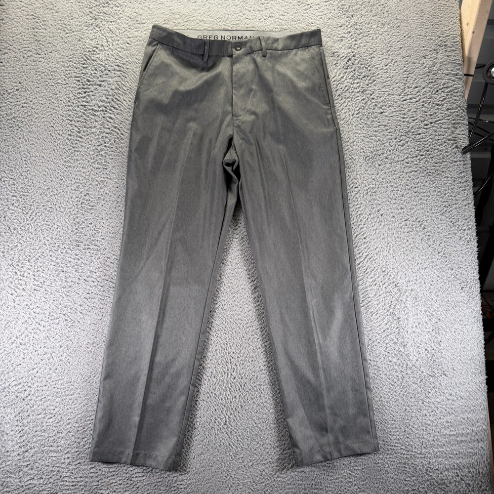 Greg Norman Attack Life Pant Mens 34x32 Gray Polyester Golf Straight Performance